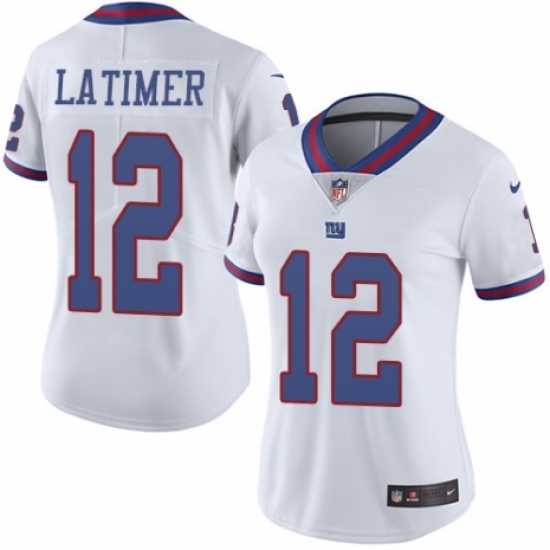 Women's Nike New York Giants 12 Cody Latimer Limited White Rush Vapor Untouchable NFL Jersey