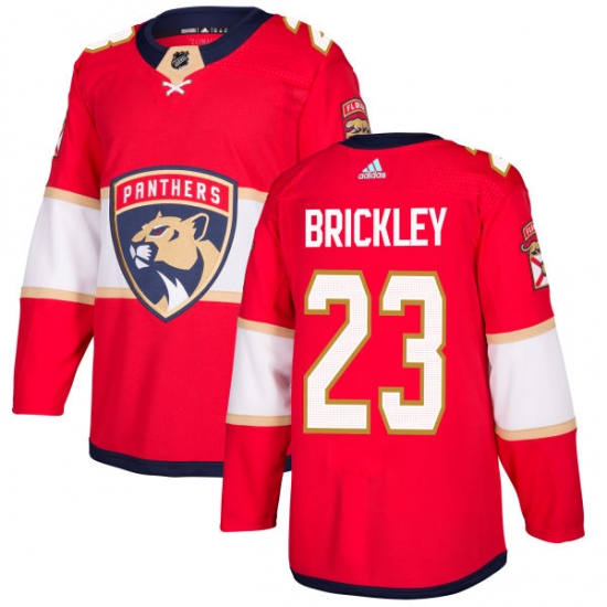 Men's Adidas Florida Panthers 23 Connor Brickley Authentic Red Home NHL Jersey