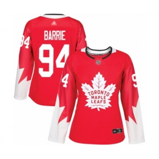 Women's Toronto Maple Leafs 94 Tyson Barrie Authentic Red Alternate Hockey Jersey