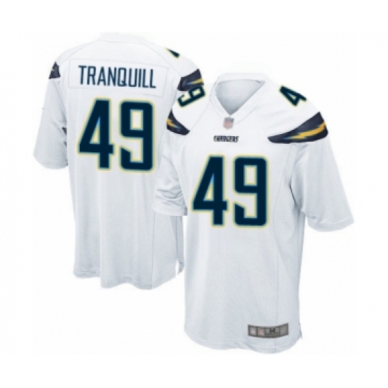 Men's Los Angeles Chargers 49 Drue Tranquill Game White Football Jersey