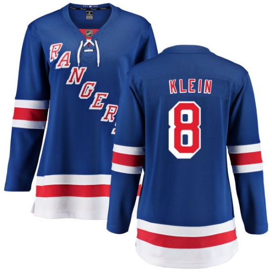 Women's New York Rangers 8 Kevin Klein Fanatics Branded Royal Blue Home Breakaway NHL Jersey