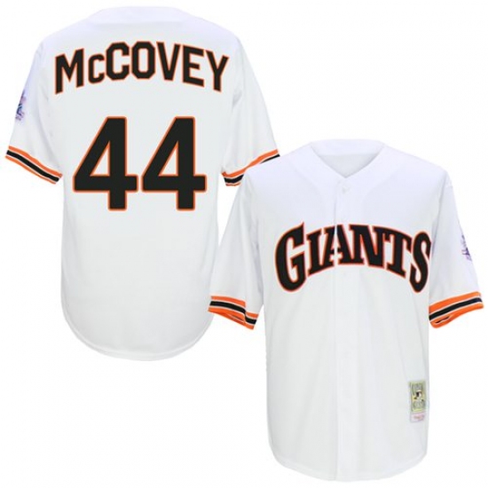 Men's Mitchell and Ness San Francisco Giants 44 Willie McCovey Replica White 1989 Throwback MLB Jersey