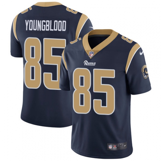 Youth Nike Los Angeles Rams 85 Jack Youngblood Navy Blue Team Color Vapor Untouchable Limited Player NFL Jersey
