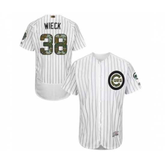 Men's Chicago Cubs 38 Brad Wieck Authentic White 2016 Memorial Day Fashion Flex Base Baseball Player Jersey
