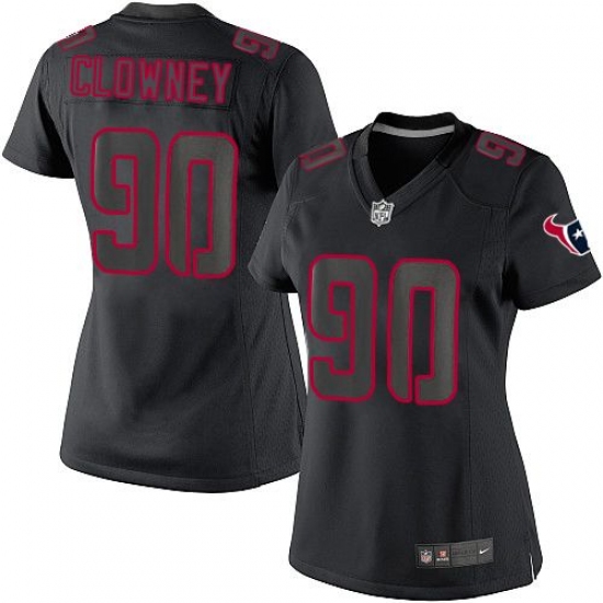 Women's Nike Houston Texans 90 Jadeveon Clowney Limited Black Impact NFL Jersey