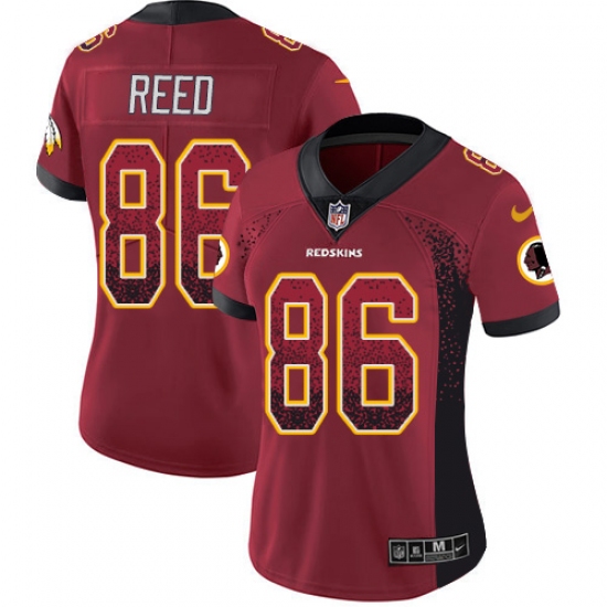 Women's Nike Washington Redskins 86 Jordan Reed Limited Red Rush Drift Fashion NFL Jersey