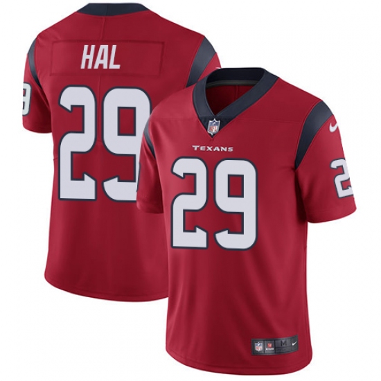 Men's Nike Houston Texans 29 Andre Hal Limited Red Alternate Vapor Untouchable NFL Jersey