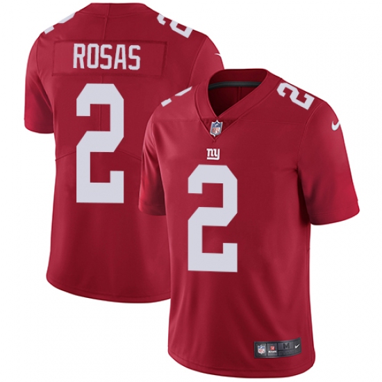 Men's Nike New York Giants 2 Aldrick Rosas Red Alternate Vapor Untouchable Limited Player NFL Jersey