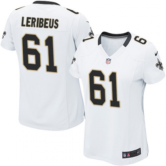 Women's Nike New Orleans Saints 61 Josh LeRibeus Game White NFL Jersey