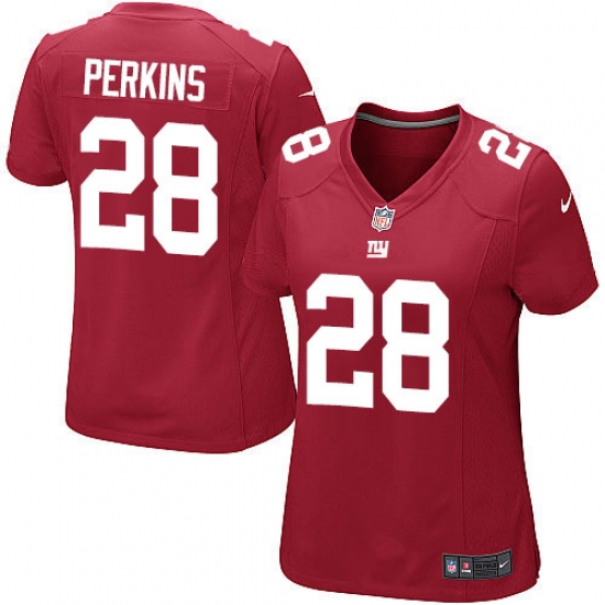 Women's Nike New York Giants 28 Paul Perkins Game Red Alternate NFL Jersey