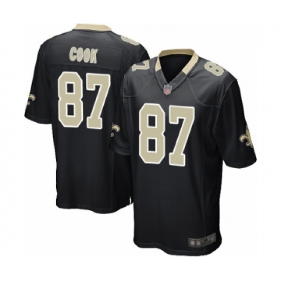 Men's New Orleans Saints 87 Jared Cook Game Black Team Color Football Jersey