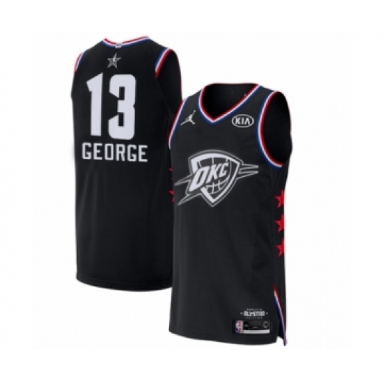 Men's Jordan Oklahoma City Thunder 13 Paul George Authentic Black 2019 All-Star Game Basketball Jersey