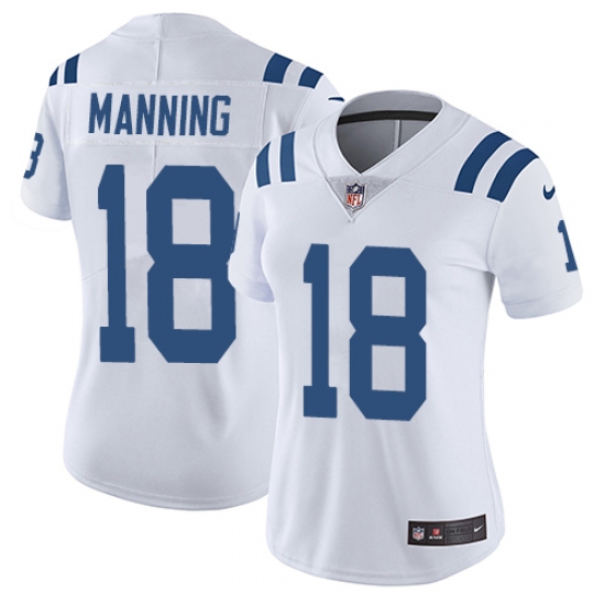 Women's Nike Indianapolis Colts 18 Peyton Manning Elite White NFL Jersey