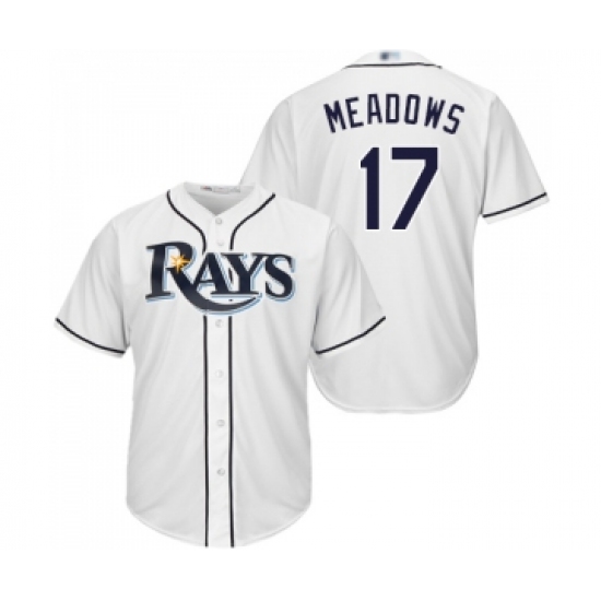 Youth Tampa Bay Rays 17 Austin Meadows Replica White Home Cool Base Baseball Jersey