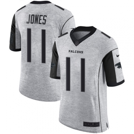 Men's Nike Atlanta Falcons 11 Julio Jones Limited Gray Gridiron II NFL Jersey