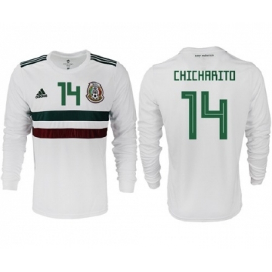 Mexico 14 Chicharito Away Long Sleeves Soccer Country Jersey