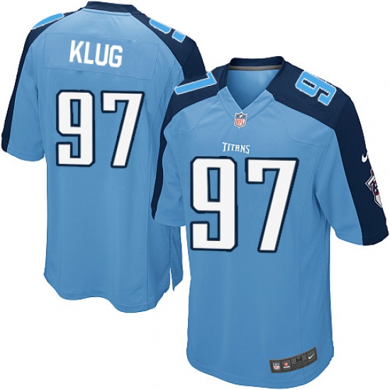 Men's Nike Tennessee Titans 97 Karl Klug Game Light Blue Team Color NFL Jersey