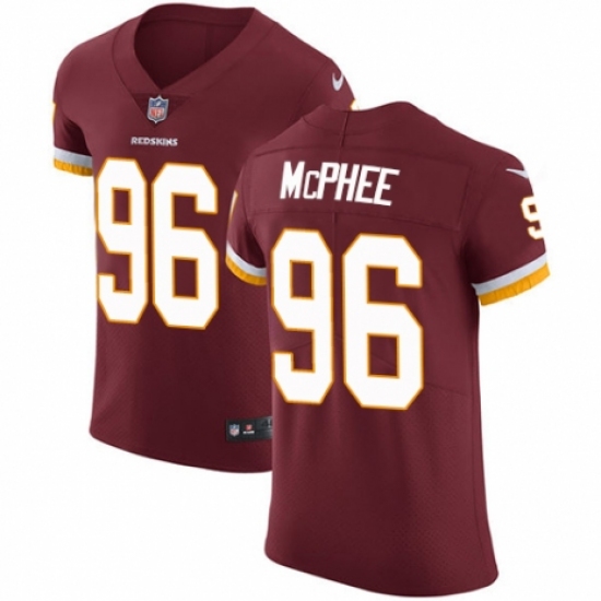 Men's Nike Washington Redskins 96 Pernell McPhee Burgundy Red Team Color Vapor Untouchable Elite Player NFL Jersey