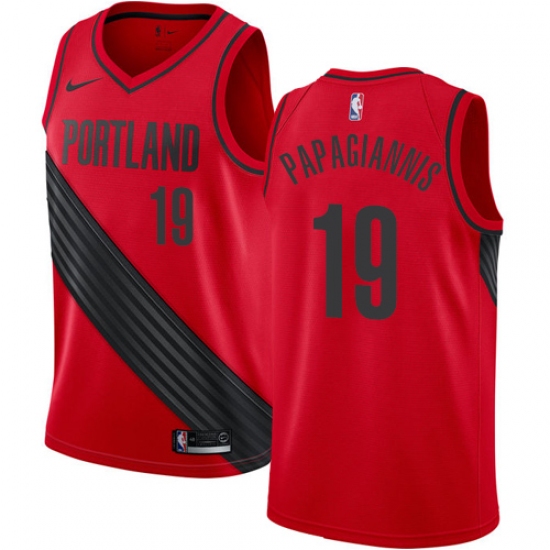 Women's Nike Portland Trail Blazers 19 Georgios Papagiannis Swingman Red NBA Jersey Statement Edition