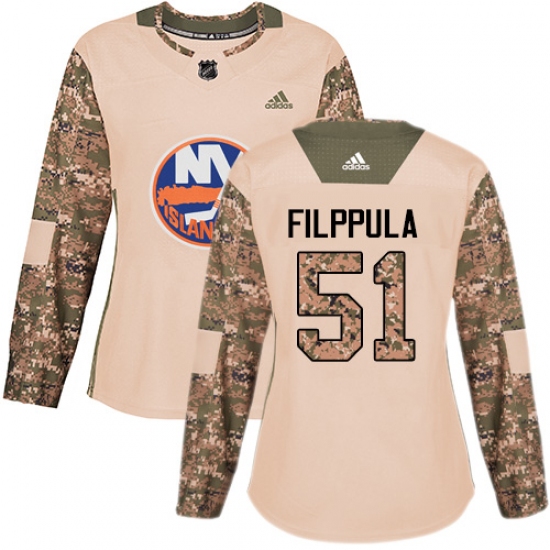 Women's Adidas New York Islanders 51 Valtteri Filppula Authentic Camo Veterans Day Practice NHL Jersey