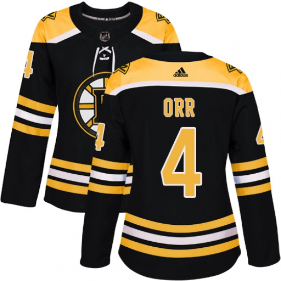 Women's Adidas Boston Bruins 4 Bobby Orr Premier Black Home NHL Jersey