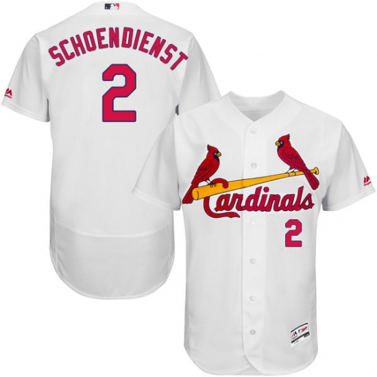 Men's Majestic St. Louis Cardinals 2 Red Schoendienst White Home Flex Base Authentic Collection MLB Jersey