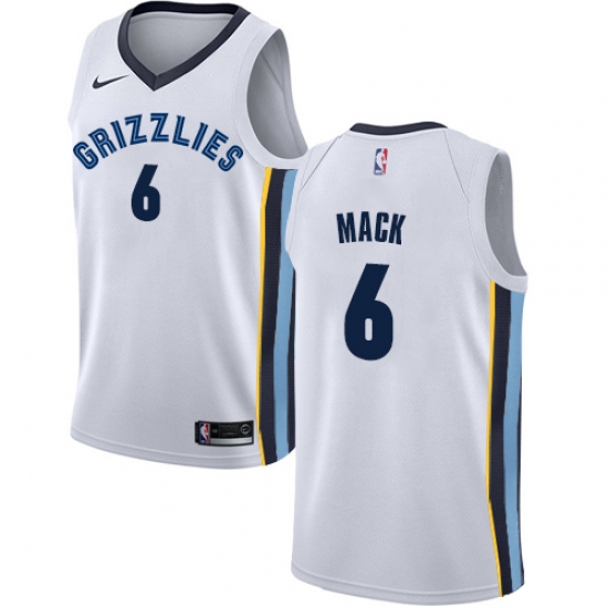 Women's Nike Memphis Grizzlies 6 Shelvin Mack Swingman White NBA Jersey - Association Edition