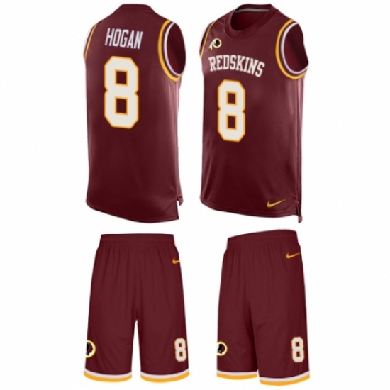 Men's Nike Washington Redskins 8 Kevin Hogan Limited Burgundy Red Tank Top Suit NFL Jersey