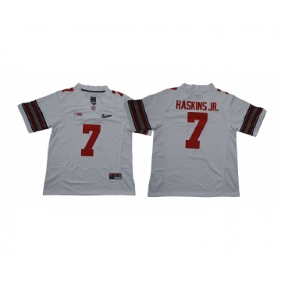 Ohio State Buckeyes 7 Dwayne Haskins White With Diamond Logo College Football Jersey