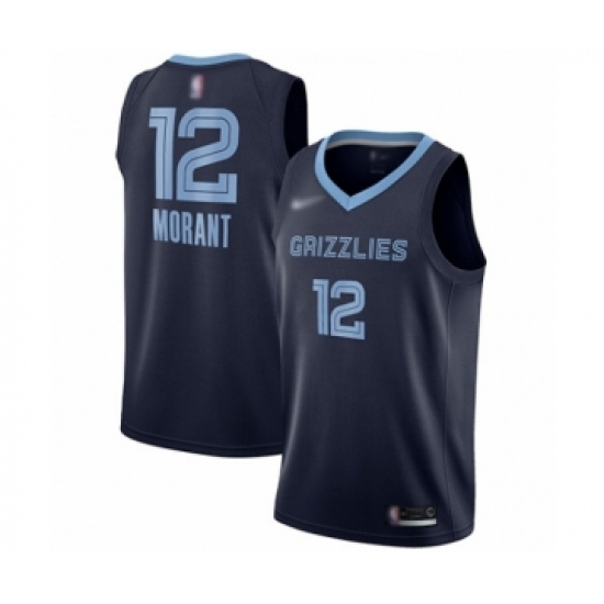 Women's Memphis Grizzlies 12 Ja Morant Swingman Navy Blue Finished Basketball Jersey - Icon Edition