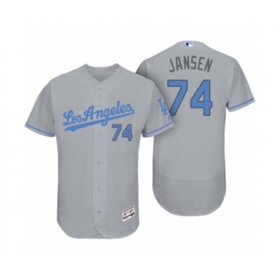 Men's Los Angeles Dodgers 74 Kenley Jansen Gray 2017 Fathers Day Flex Base Jersey