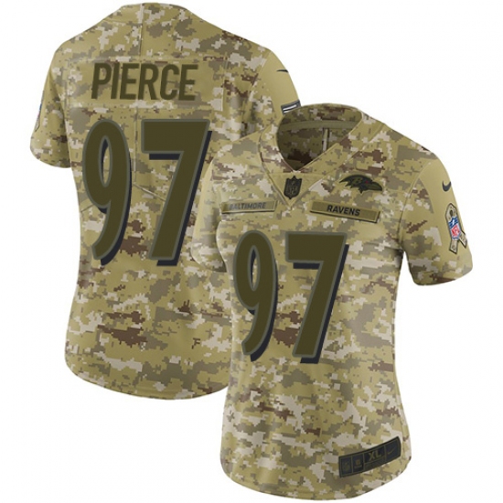 Women's Nike Baltimore Ravens 97 Michael Pierce Limited Camo 2018 Salute to Service NFL Jersey