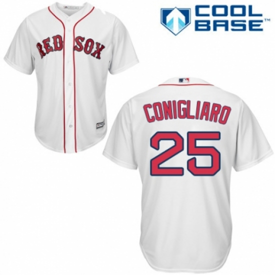 Youth Majestic Boston Red Sox 25 Tony Conigliaro Authentic White Home Cool Base MLB Jersey