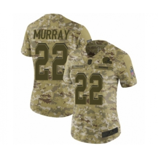 Women's Cleveland Browns 22 Eric Murray Limited Camo 2018 Salute to Service Football Jersey