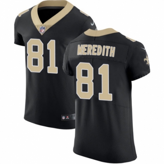 Men's Nike New Orleans Saints 81 Cameron Meredith Black Team Color Vapor Untouchable Elite Player NFL Jersey