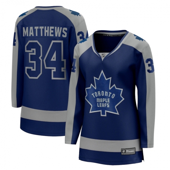 Women's Toronto Maple Leafs 34 Auston Matthews Fanatics Branded Royal 2020-21 Special Edition Breakaway Player Jersey