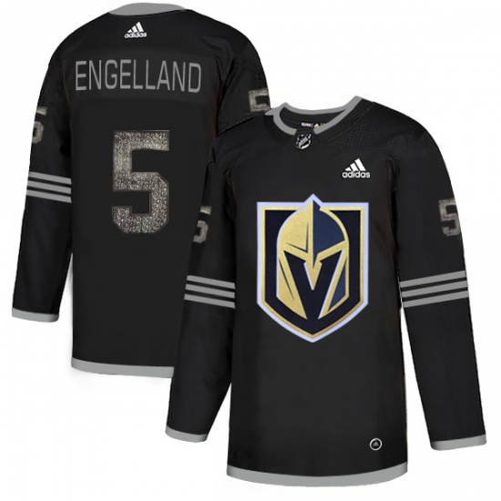 Men's Adidas Vegas Golden Knights 5 Deryk Engelland Black Authentic Classic Stitched NHL Jersey