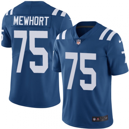 Youth Nike Indianapolis Colts 75 Jack Mewhort Royal Blue Team Color Vapor Untouchable Limited Player NFL Jersey