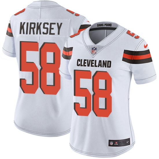 Women's Nike Cleveland Browns 58 Christian Kirksey Elite White NFL Jersey