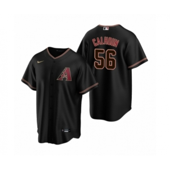 Men's Arizona Diamondbacks 56 Kole Calhoun Nike Black Replica Alternate Jersey