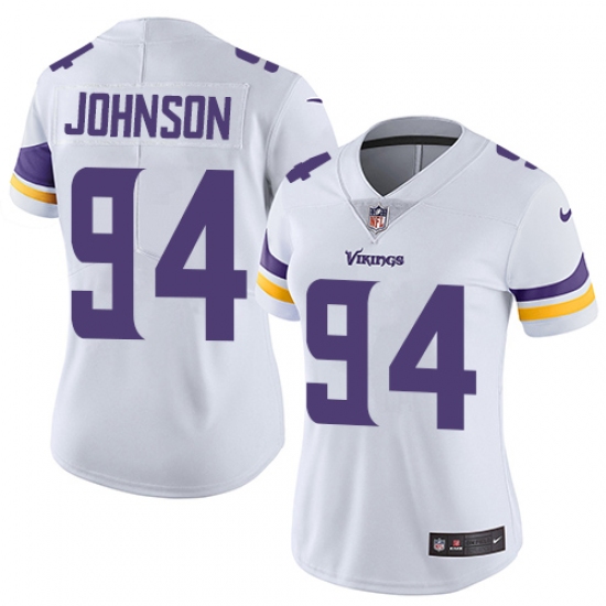 Women's Nike Minnesota Vikings 94 Jaleel Johnson White Vapor Untouchable Limited Player NFL Jersey