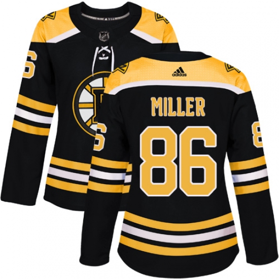 Women's Adidas Boston Bruins 86 Kevan Miller Premier Black Home NHL Jersey