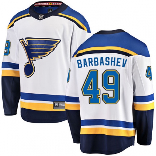 Youth St. Louis Blues 49 Ivan Barbashev Fanatics Branded White Away Breakaway NHL Jersey