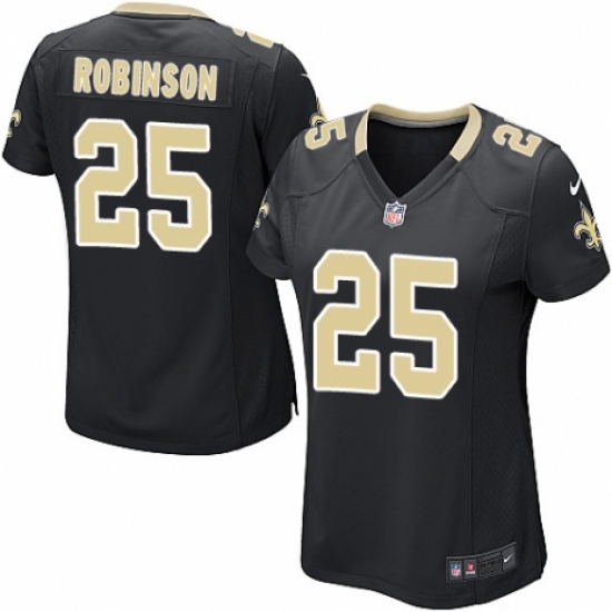 Women's Nike New Orleans Saints 25 Patrick Robinson Game Black Team Color NFL Jersey