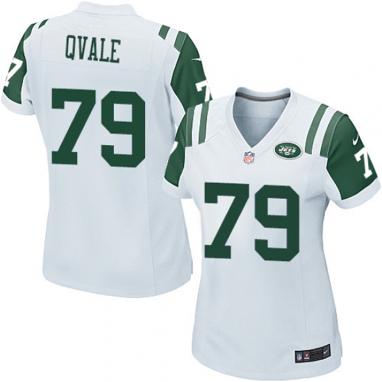 Women's Nike New York Jets 79 Brent Qvale Game White NFL Jersey
