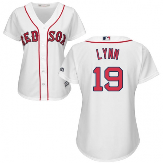 Women's Majestic Boston Red Sox 19 Fred Lynn Replica White Home MLB Jersey