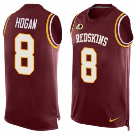 Men's Nike Washington Redskins 8 Kevin Hogan Limited Red Player Name & Number Tank Top NFL Jersey