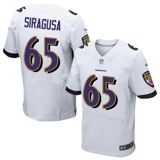 Men's Nike Baltimore Ravens 60 Nico Siragusa Elite White NFL Jersey