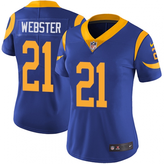 Women's Nike Los Angeles Rams 21 Kayvon Webster Elite Royal Blue Alternate NFL Jersey