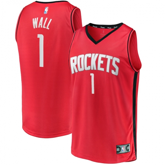 Men's Houston Rockets 1 John Wall Fanatics Branded Red 2020-21 Fastbreak Replica Jersey